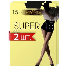 Колготки Omsa Super, 15 den, 2 шт., размер 4/L, черный