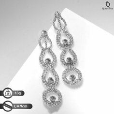 Серьги Queen Fair, белый, серебряный