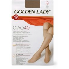 Гольфы Golden Lady, 40 den, 2 пары, размер 0 (one size), бежевый