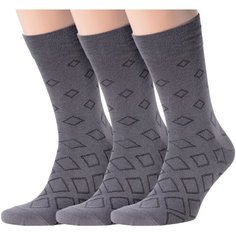 Носки MoscowSocksClub, 3 пары, размер 25 (38-40), серый