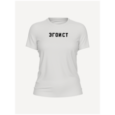 Футболка PRINTHAN Футболка женская PRINTHAN Эгоист, приталенная, белая, размер 3XS (40), белый