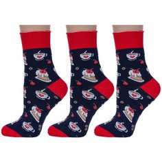 Носки Красная Ветка, 3 пары, размер 23-25, синий