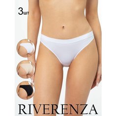Трусы Riverenza, 3 шт., размер 48;50, черный, бежевый, белый