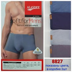 Трусы Alandee, 2 шт., размер 2XL(50-52), синий, серый, серебряный, коричневый