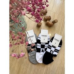 Носки DMDBS, 3 пары, размер 36-41, черный, белый