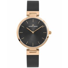 Наручные часы JACQUES LEMANS Elegance, черный, золотой