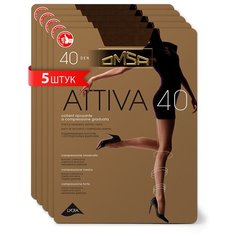 Колготки Omsa Attiva, 40 den, 5 шт., размер 4/L/4-L, серый