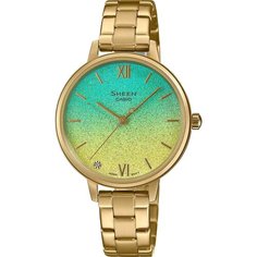 Наручные часы CASIO Sheen SHE-4548G-2A, золотой, голубой