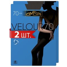 Колготки Omsa Velour, 70 den, 2 шт., размер 4/L, коричневый