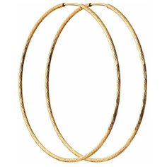 Серьги конго Diamant, серебро, 925 проба, золочение, длина 6.2 см, серебряный