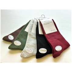 Носки GDMGS, 5 пар, размер 37-41, белый, зеленый, черный, коричневый, бордовый