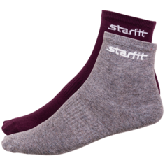 Носки Starfit, 2 пары, размер 35-38, серый, бордовый