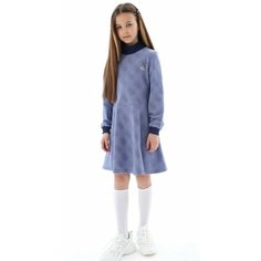 Школьное платье matematika, размер 122-128, синий, голубой