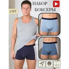Трусы Wezege, 3 шт., размер XXXL/52, синий, голубой