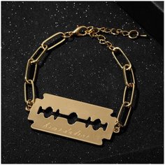 Жесткий браслет Queen Fair, размер 19 см, золотистый, желтый