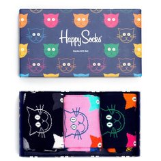 Носки Happy Socks, 3 пары, размер 36-40, фиолетовый, синий