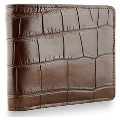 Кошелек Exotic Leather, фактура под рептилию, коричневый