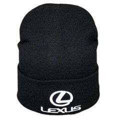 Шапка бини LEXUS, размер 55-58, черный