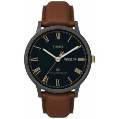 Наручные часы TIMEX Waterbury, черный, коричневый