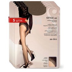 Колготки Sisi Style, 20 den, 5 шт., размер 4/L, бесцветный