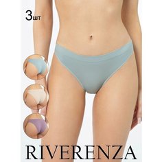 Трусы Riverenza, 3 шт., размер 48;50, бежевый, зеленый, фиолетовый