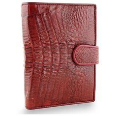 Бумажник Exotic Leather, фактура под рептилию, красный