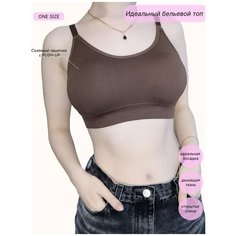 Топ, размер 42-48, коричневый