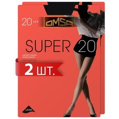 Колготки Omsa Super, 20 den, 2 шт., размер 4/L, черный