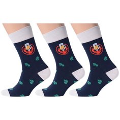 Носки MoscowSocksClub, 3 пары, размер 25 (38-40), синий