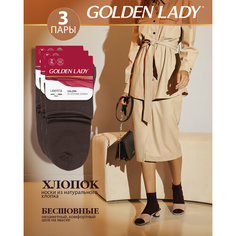 Носки Golden Lady, 3 пары, 3 уп., размер 35-38, коричневый