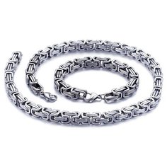 Комплект бижутерии: браслет, цепь, размер браслета 22 см, размер колье/цепочки 55 см, серебряный, серый