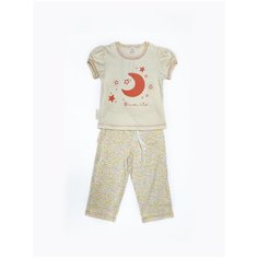 Пижама lucky child, размер 26 (86-92, на 2 года), бежевый, золотой