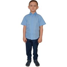Школьная рубашка, размер 122, голубой