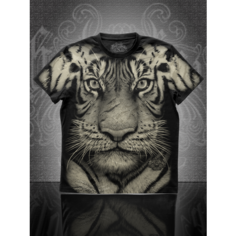 Футболка ROCK BEAR ТИГР, размер 2XL, серый, черный