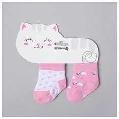 Носки Крошка Я 2 пары, размер 10-12, розовый, белый