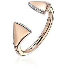 Кольцо Эстет, красное золото, 585 проба, родирование, фианит, размер 16