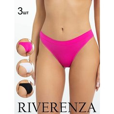 Трусы Riverenza, 3 шт., размер 48;50, черный, розовый, белый