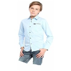 Школьная рубашка Deloras, размер 158, голубой