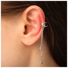 Серьги Queen Fair, стекло, белый, серебряный