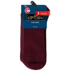 Носки Omsa, 3 пары, размер 42-44, бордовый