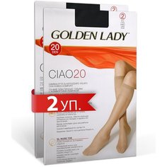 Гольфы Golden Lady, 20 den, 4 пары, размер 0 (one size) , черный