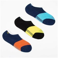 Носки Minaku, 3 пары, размер 25-28 см (39-42), черный, желтый, красный, голубой, синий
