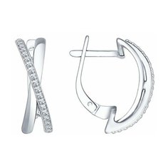 Серьги Яхонт, серебро, 925 проба, фианит, бесцветный