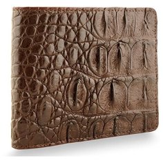 Кошелек Exotic Leather, фактура под рептилию, коричневый