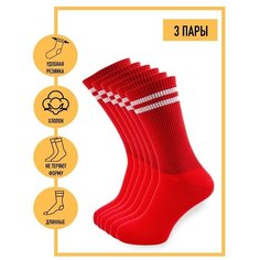 Носки Годовой запас носков, 3 пары, размер 31 (45-47), красный