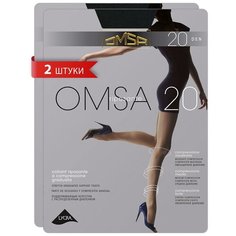 Колготки Omsa, 20 den, 2 шт., размер 5XL, черный