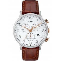 Наручные часы TIMEX Waterbury 80168, белый, коричневый