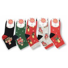 Носки Turkan, 50 den, 10 пар, размер 36-41, зеленый, серый, черный, красный