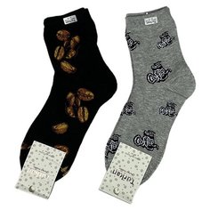 Носки Turkan, 2 пары, размер 36-41, серый, черный