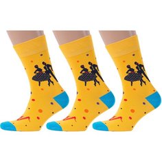 Носки MoscowSocksClub, 3 пары, размер 25 (38-40), желтый